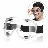 Gogle Ochronne Okulary Robocze BHP do Pracy Bezbarwne Lekkie Guma Mocująca