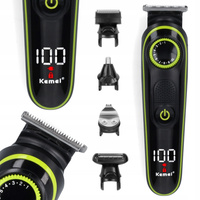 BEZPRZEWODOWA MASZYNKA TRYMER DO WŁOSÓW ZESTAW 5W1 KEMEI BARBER USB KM-696