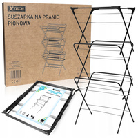 Suszarka na Pranie Pionowa Balkonowa Ogrodowa Składana Czarna XTECH
